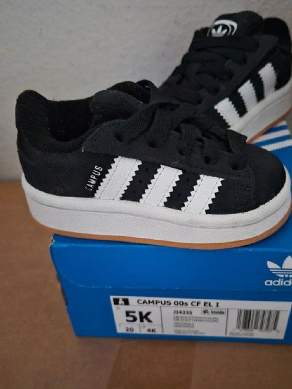 Adidas Campus 00s CF EL I Black White Kids Sneakers